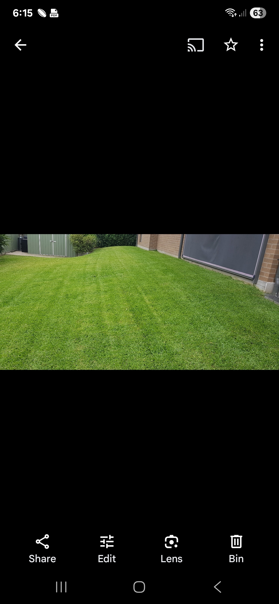 Freshly mowed residential lawn at an Australian home in Maitland